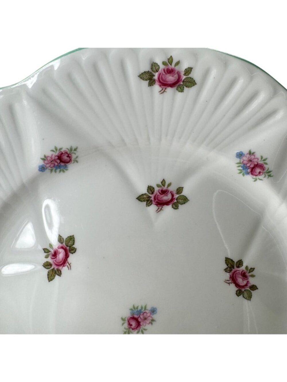 Shelley Bone China Pink Rosebud Pattern Luncheon Plate 13426 England Vtg Floral - Picture 6 of 12